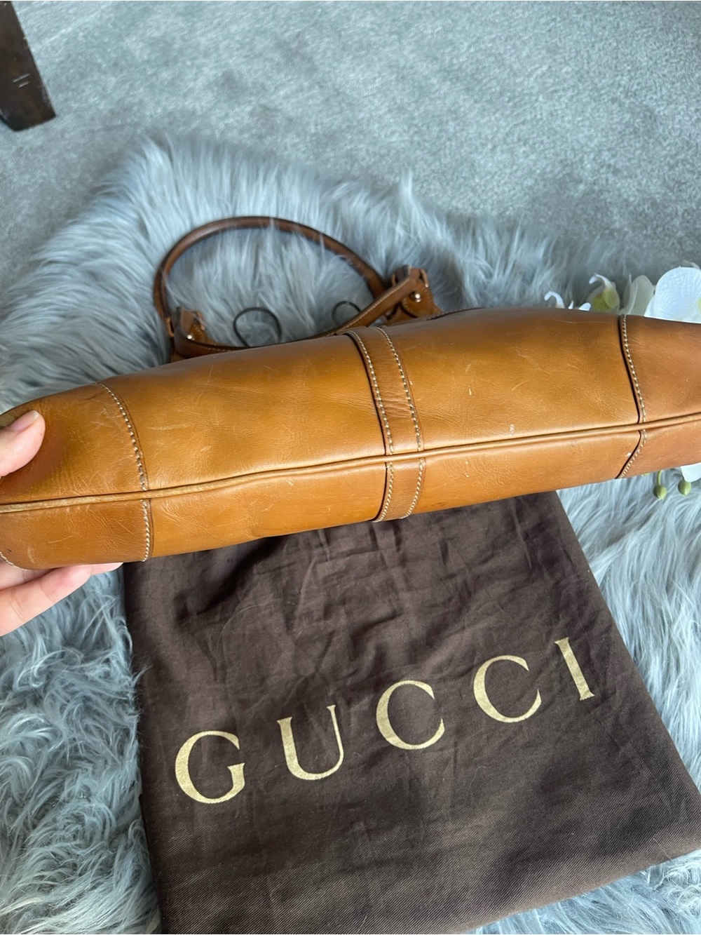 Authentic Gucci vintage interlock GG hobo tan shoulder bag - Picture 13 of 16
